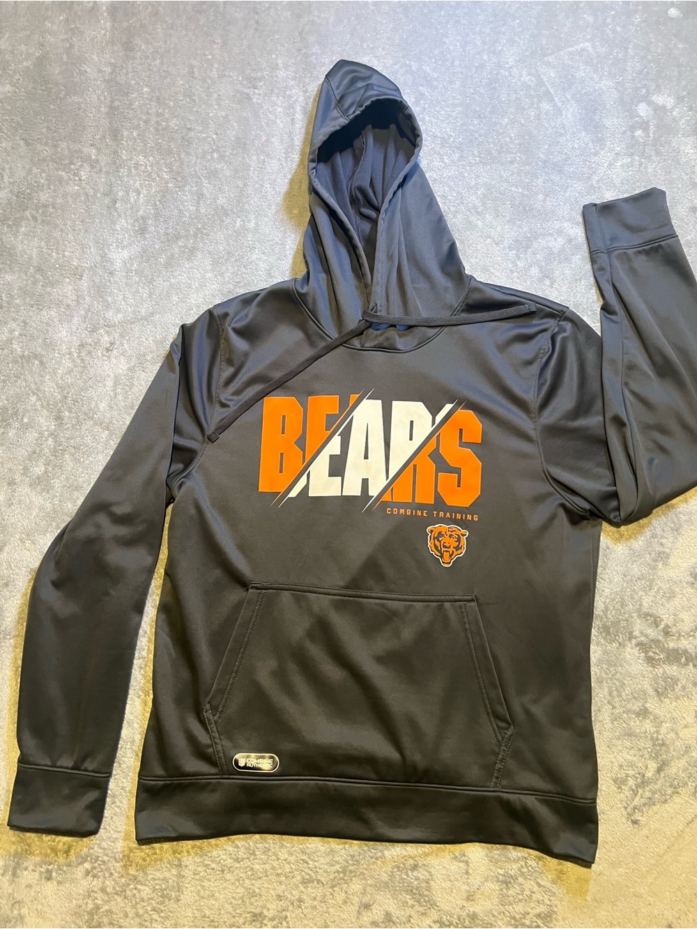 New Era Chicago Bears Team Apparel Authentic Combine Grey Pullover Hoodie